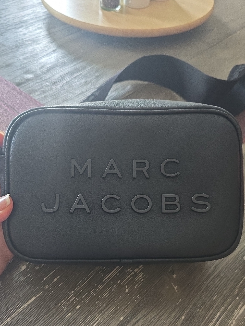 Marc Jacobs Black Leather Logo Bag  Crossbody Purse